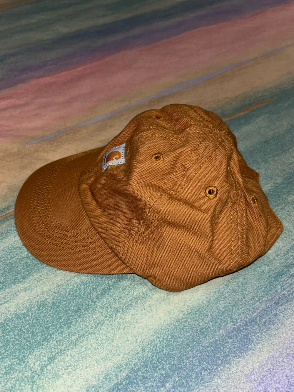 Carhartt Infant Brown Adjustable Cotton Authentic Canvas Flat Brim Hat Cap